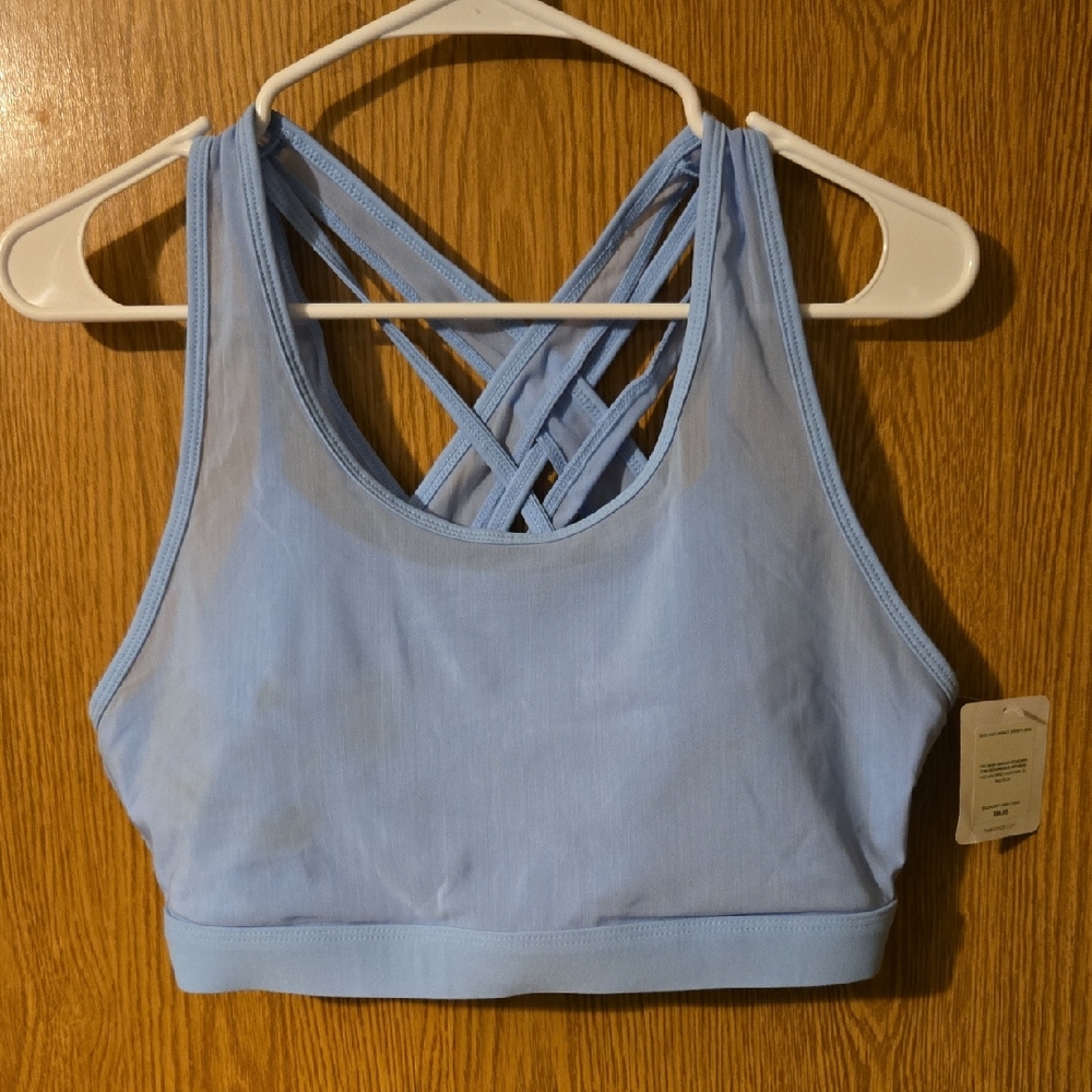 Fabletics Sky Blue Crisscross Sports Bra